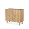 Homeroots 36in Natural Solid Wood Carved Geometric Accent Cabinet With Two Doors 611061 - alternate 1