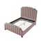 Homeroots Pink Solid Wood King Tufted Upholstered Velvet Bed with Nailhead Trim 544923 - alternate 3