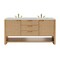 James Martin Vanities Solene 72 in. Double Vanity, Seaside Oak, w/ 3 CM Eternal Jasmine Pearl Quartz Top D225-V72-SSO-3EJP - alternate 1