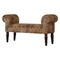 Homeroots 40in Brown Genuine Leather and Solid Wood Upholstered Bench 723438 - alternate 3