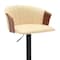 Homeroots Cream and Black Faux Leather with Metal Swivel Adjustable Height Bar Chair 534426 - alternate 2