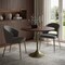 Homeroots 36" Walnut and Brass Solid Wood and Iron Pedestal Base Round Top Dining Table 640686 - alternate 2