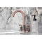 Kingston Brass Widespread Bathroom Faucet with Knurled Handle and Brass Pop-Up, Antique Copper FSC892KNLAC - alternate 3