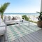 Homeroots 5' X 8' Teal Blue And Ivory Geometric Washable Indoor Outdoor Area Rug 577128 - alternate 3