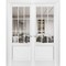 Sartodoors Solid French Double Doors, Felicia 3599 White Silk with Clear Glass, Wood Solid Panel Frame Trims FELICIA3599DD-WS-6084 - alternate 1