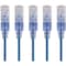 Monoprice Slim Cat6A Cable, 5 Pack, 3 ft.Blue 15130 - alternate 1