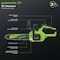 Greenworks 24V 10'' Chainsaw with 2.0 Ah USB Battery & Charger 2020102 - alternate 5