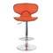 Elama 2 Piece Slim Faux Leather Adjustable Bar Stool in Orange with Chrome Base ELM-723-ORG - alternate 3