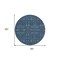 Homeroots 8' Round Blue and Black Round Floral Washable Non Skid Indoor Outdoor Area Rug 564307 - alternate 3