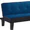 Homeroots 66" Blue Fabric Sofa With Black Legs 285669 - alternate 2