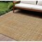 Homeroots 9' X 12' Gold Gray And Ivory Striped Washable Indoor Outdoor Area Rug 597389 - alternate 1