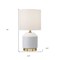 Homeroots 15" Gold and White Ceramic Cylinder Table Lamp With White Drum Shade 546103 - alternate 3