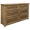 Homeroots 67" Natural Solid Wood Six Drawer Double Dresser 524600 - alternate 1