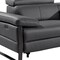 Homeroots 169" Dark Gray Top Grain Leather Reclining Metal USB Sofa 720348 - alternate 3