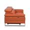 Homeroots 77in Orange and Black Italian Leather Power Reclining Loveseat 720498 - alternate 2
