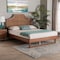 Baxton Studio Francine Mid-Century Modern Ash Walnut Woven Rattan King Size Bed 248-12649-9412-ZORO - alternate 4