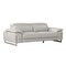 Homeroots 87" Light Gray Italian Leather Sofa With Silver Legs 329684 - alternate 3