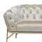 Homeroots 88" Beige Velvet Sofa With Gold Legs 488828 - alternate 4