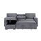 Homeroots 92" Light Gray Sleeper USB Sleeper Sofa And Toss Pillow With Black Legs 559221 - alternate 4