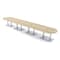 Skutchi Designs Racetrack Conference Table With Power Unit, 48 in W, 264 in L, Brown HAR-RAC-48X264-DOU-K525-ESIL - alternate 1