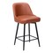 Homeroots 26" Brown And Black Faux Leather And Steel Counter Height Swivel Bar Chair 555715 - alternate 3