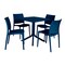 Niche Terrace Plastic Indoor/Outdoor 31.5 in Square Table, Coastal Navy, 4 Terrace Plastic Stacking Chairs TOB3131NV41NV - alternate 1
