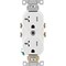 Leviton Duplex Receptacle, 2 -Pole, 20 A, 125 V, Back, Side Wiring, NEMA: 5-20R, White TBR20-00W - alternate 2