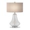 Homeroots 23" Nickel Glass Table Lamp With Flax Drum Shade 524352 - alternate 4