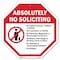 Signmission Absolutely No Soliciting No Politi, 10 Inch X 10 Inch, Aluminum Metal Signs OC-A-10-18 - alternate 1