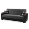 Homeroots 87" Dark Gray And Black Chenille And Faux Leather Sleeper Sofa And Toss Pillows With Brown Legs 607177 - alternate 1