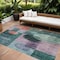 Homeroots 9' X 12' Green Copper And Purple Geometric Washable Indoor Outdoor Area Rug 604328 - alternate 1