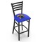 Holland Bar Stool Co 30" Blk Wrinkle Kentucky "Wildcat" Stationary Bar Stool, Ladder Back L00430UKYCat - alternate 1