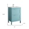 Homeroots 24" Blue Wood Freestanding Bathroom Vanity With White Sink And Two Drawers 627396 - alternate 3
