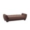 Homeroots 93" Brown Microfiber Convertible Futon Sleeper Sofa And Toss Pillows With Storage 607073 - alternate 2