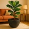 Leisuremod Iris Modern Round Planter - Fiberstone & MGO Clay - Drainage Holes & Weather Covers Included IP12BL - alternate 4