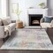 Homeroots 9' X 12' Ivory Orange And Blush Abstract Washable Indoor Outdoor Area Rug 588754 - alternate 3