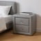 Homeroots 21" Gray Wood Two Drawer Nightstand 489773 - alternate 4