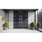 Vdomdoors Metal Double Doors Deux 1105 Gray Graphite Mirrored Glass Top Transom Entry Modern Painted (W72xH96 DEUX1105DEXD-GRE-W72xH96+14-RH-I - alternate 3