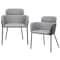 Homeroots Set of Two Gray and Black Upholstered Faux Leather Dining Arm Chairs 555839 - alternate 6