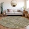 Homeroots 8' Taupe And Gray Round Damask Washable Indoor Outdoor Area Rug 603337 - alternate 6