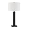 Homeroots 27" Black Metal Table Lamp With White Drum Shade 524426 - alternate 1