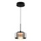 Vaxcel Whitney LED Mini Pendant Light, Textured Black, Smoke Glass Drum, 5.75-In. Wide P0462 - alternate 1