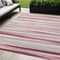 Homeroots 5' X 8' Pink Ivory And Gray Striped Washable Indoor Outdoor Area Rug 597350 - alternate 1
