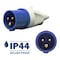 Walther-Werke Pin & Sleeve Plug, 16/20 A, 250V AC, 1 Phase, 2 Pole, Blue, Screw Terminals Wire Connection Type 210306 - alternate 4