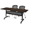 Regency Kobe Flip-Top Privacy Nesting Table W/ 2 Cadence Nest Chairs, 60 in W, 30 in L, Neo Walnut MKFTM6030NW23BK - alternate 1