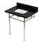 Kingston Brass 30" Black Granite Console Sink with Brass Legs, 8-Inch, 3-Hole, Black Granite/Polished Nickel KVPK3030KBSQ6 - alternate 1