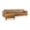 Homeroots Tan Genuine Leather L Shaped Sofa and Chaise Sectional With Toss Pillows 607315 - alternate 1