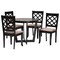 Baxton Studio Selby Modern Sand Fabric and Dark Brown Wood 5-Piece Dining Set 256-9725-10898-ZORO - alternate 1