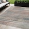 Homeroots 5' X 8' Copper Gray And Blue Striped Washable Indoor Outdoor Area Rug 588053 - alternate 1