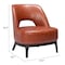Homeroots 26" Brown And Black Faux Leather And Faux Leather Lounge Chair 556459 - alternate 2